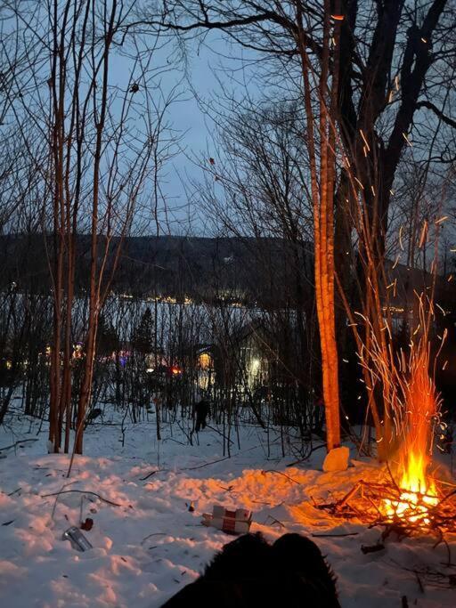 Le Jarret Noir! Chalet Neuf En Nature Spa/Vue Lac Villa Pohenegamook Exterior photo